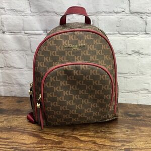 Karl Lagerfeld Cara Small Logo Backpack Brown And Red